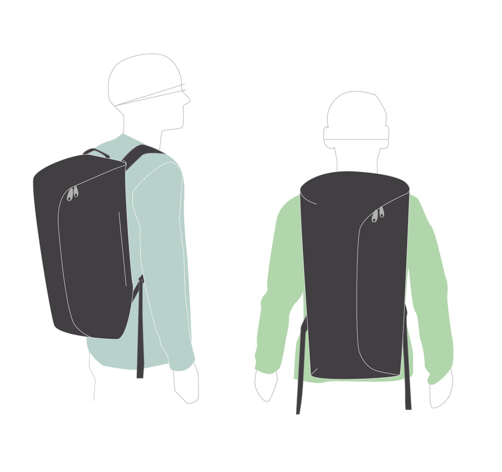 Rollstuhl Rucksack Filip Zeichnung Tragekomfort